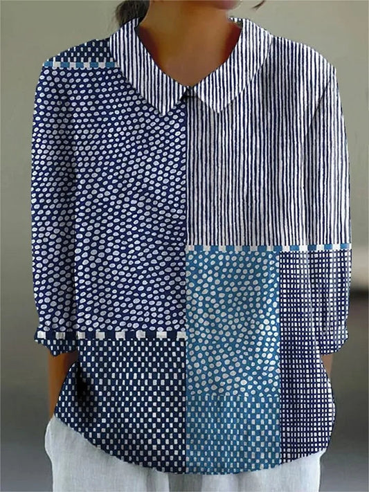 Women's Unique Patterned Blouse for Comfort and Versatile Styling