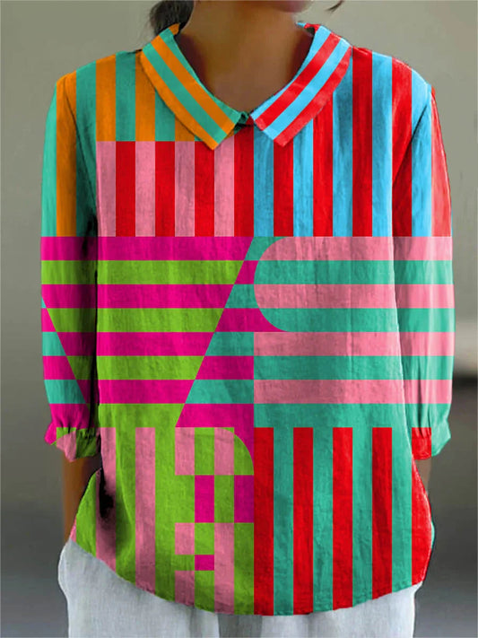 Women's Unique Printed Blouse for Casual Summer Tops