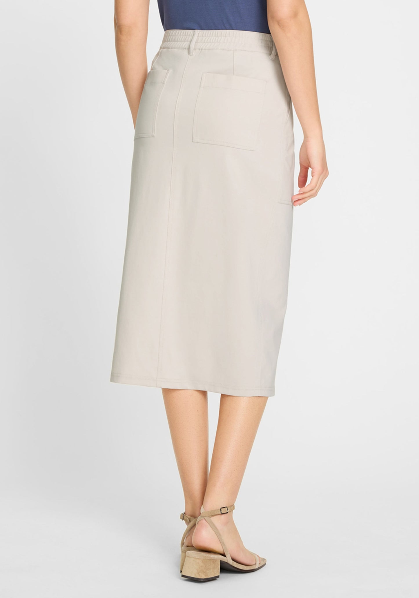 Women's Utility Midi Skirt with Slash Patch Pockets