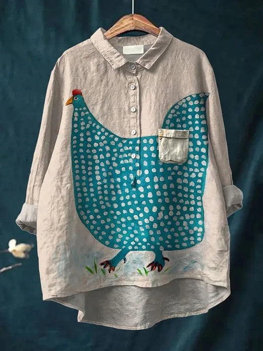 Women's Versatile Shirt with Classic Collar and Button Closure