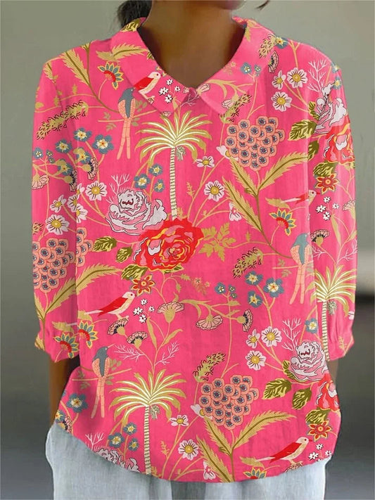 Women's Vibrant Blouse with Unique Patterns for Casual Wear