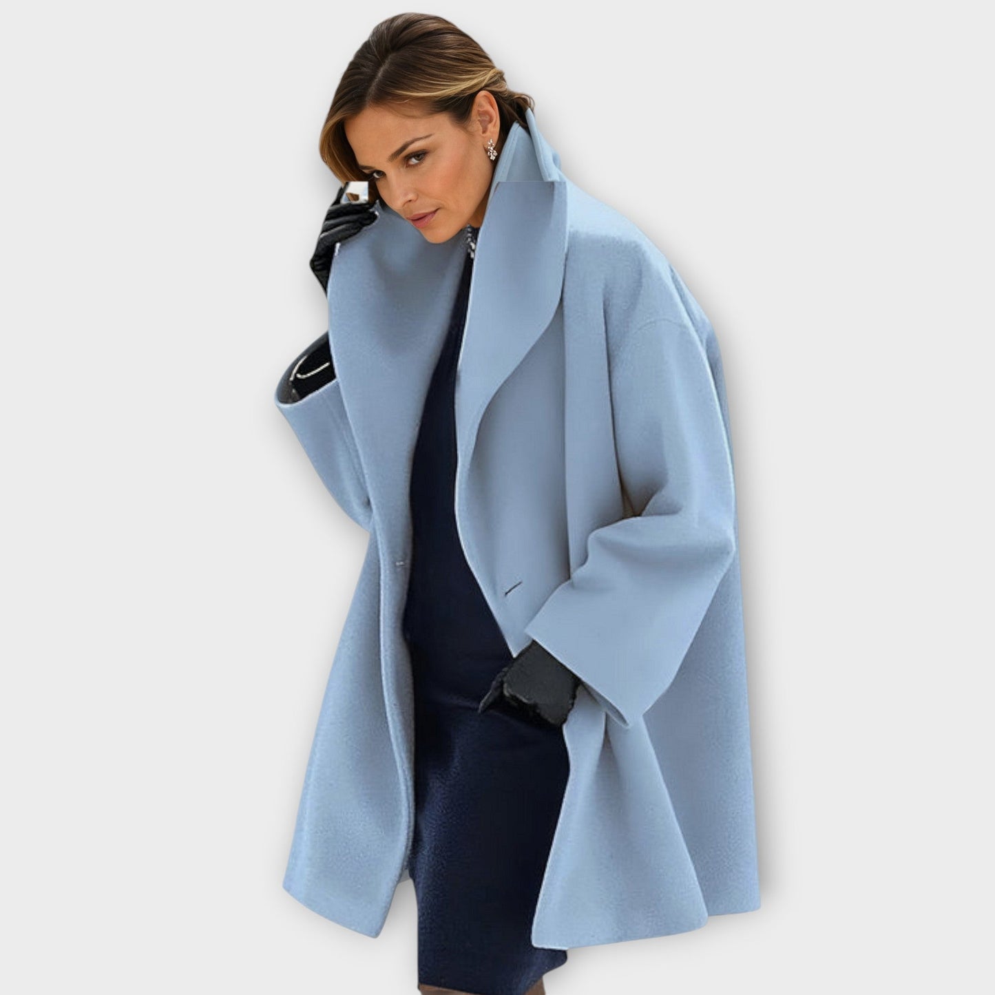 Women's Winter Wool Coat with Windproof Design and Relaxed Fit