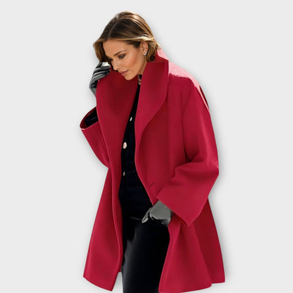 Women's Winter Wool Coat with Windproof Design and Relaxed Fit