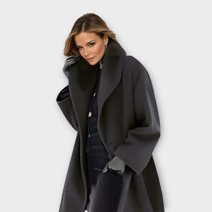 Women's Winter Wool Coat with Windproof Design and Relaxed Fit