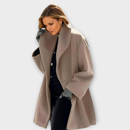 Women's Winter Wool Coat with Windproof Design and Relaxed Fit