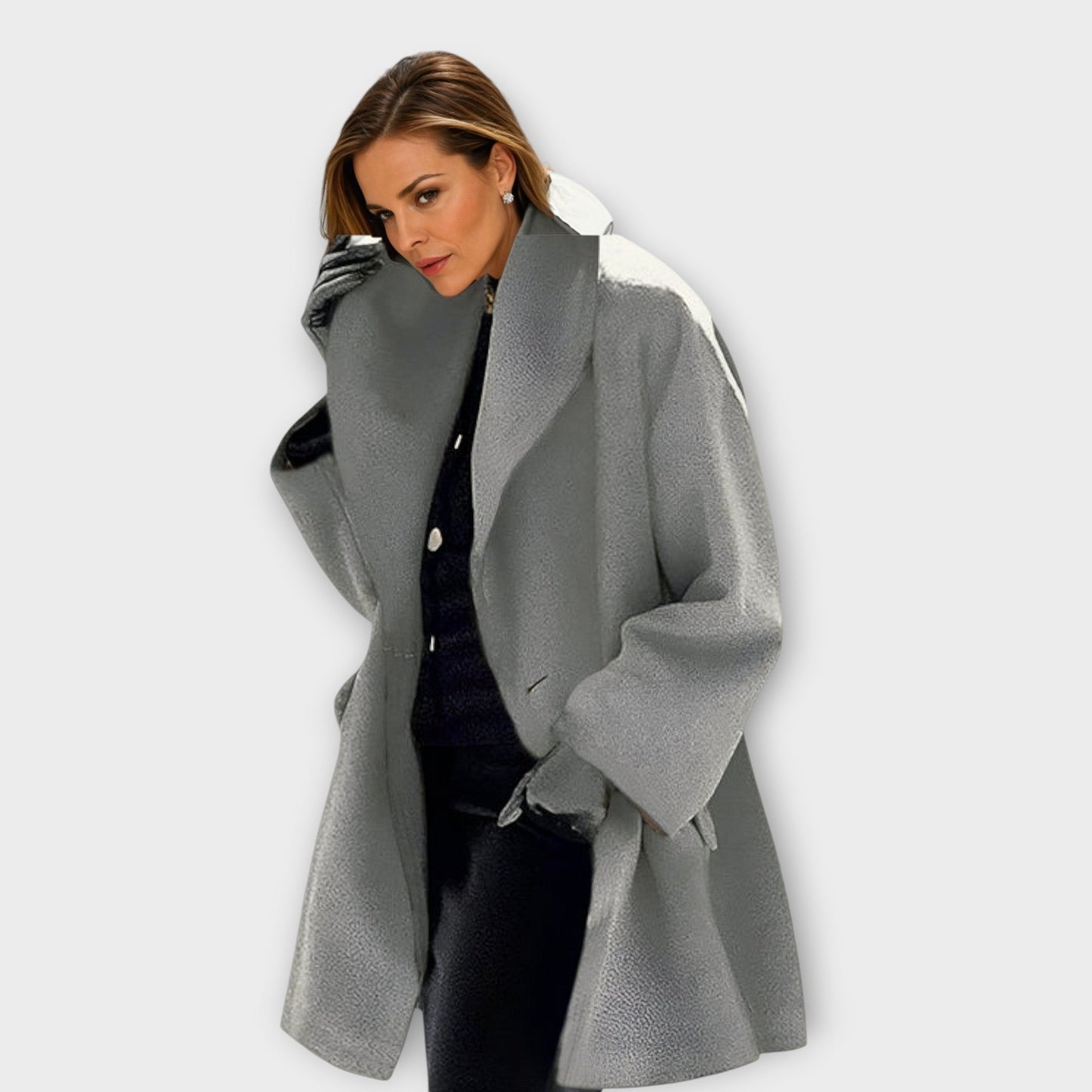 Women's Winter Wool Coat with Windproof Design and Relaxed Fit