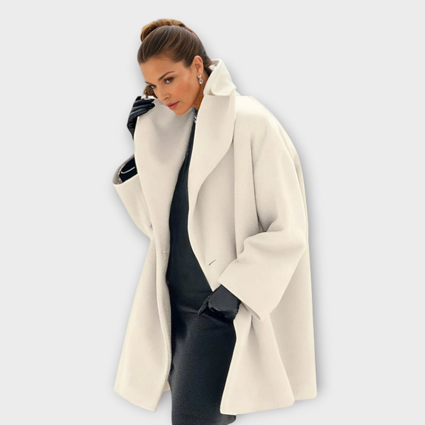 Women's Winter Wool Coat with Windproof Design and Relaxed Fit