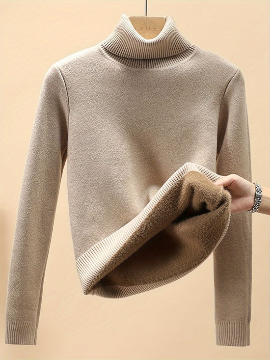 Women's Easy to Wear Thickened Fleece-Lined Slim Fit Jumper | Great for Autumn/Winter