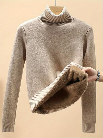 Women's Easy to Wear Thickened Fleece-Lined Slim Fit Jumper | Great for Autumn/Winter