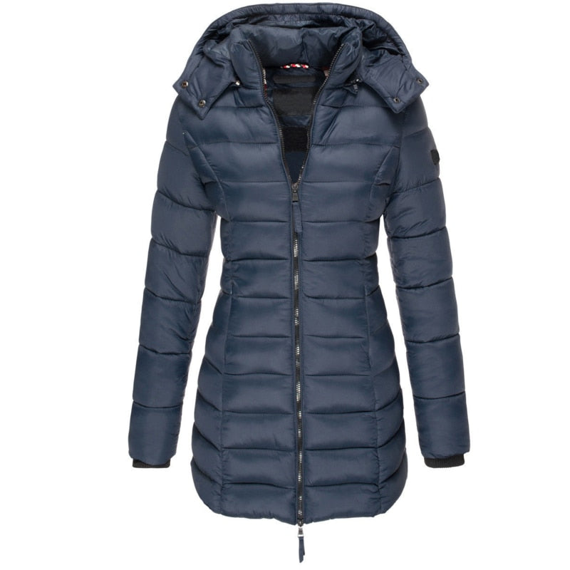 Women's Puffer Jacket with Zip-Up and Hood | Ideal for Autumn/Winter