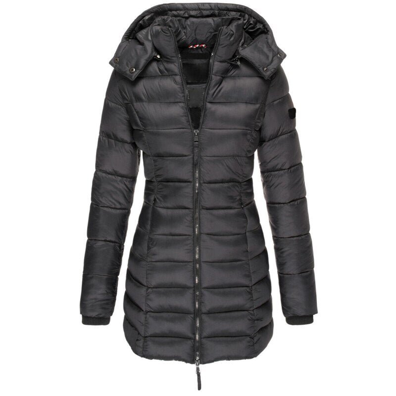 Women's Puffer Jacket with Zip-Up and Hood | Ideal for Autumn/Winter