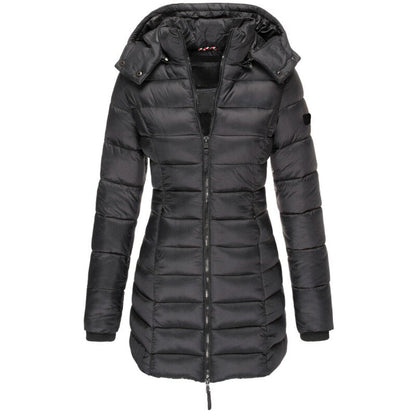 Women's Puffer Jacket with Zip-Up and Hood | Ideal for Autumn/Winter