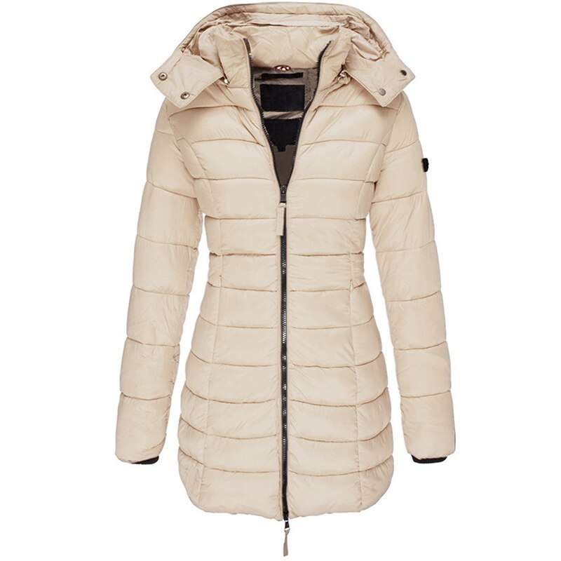 Women's Puffer Jacket with Zip-Up and Hood | Ideal for Autumn/Winter