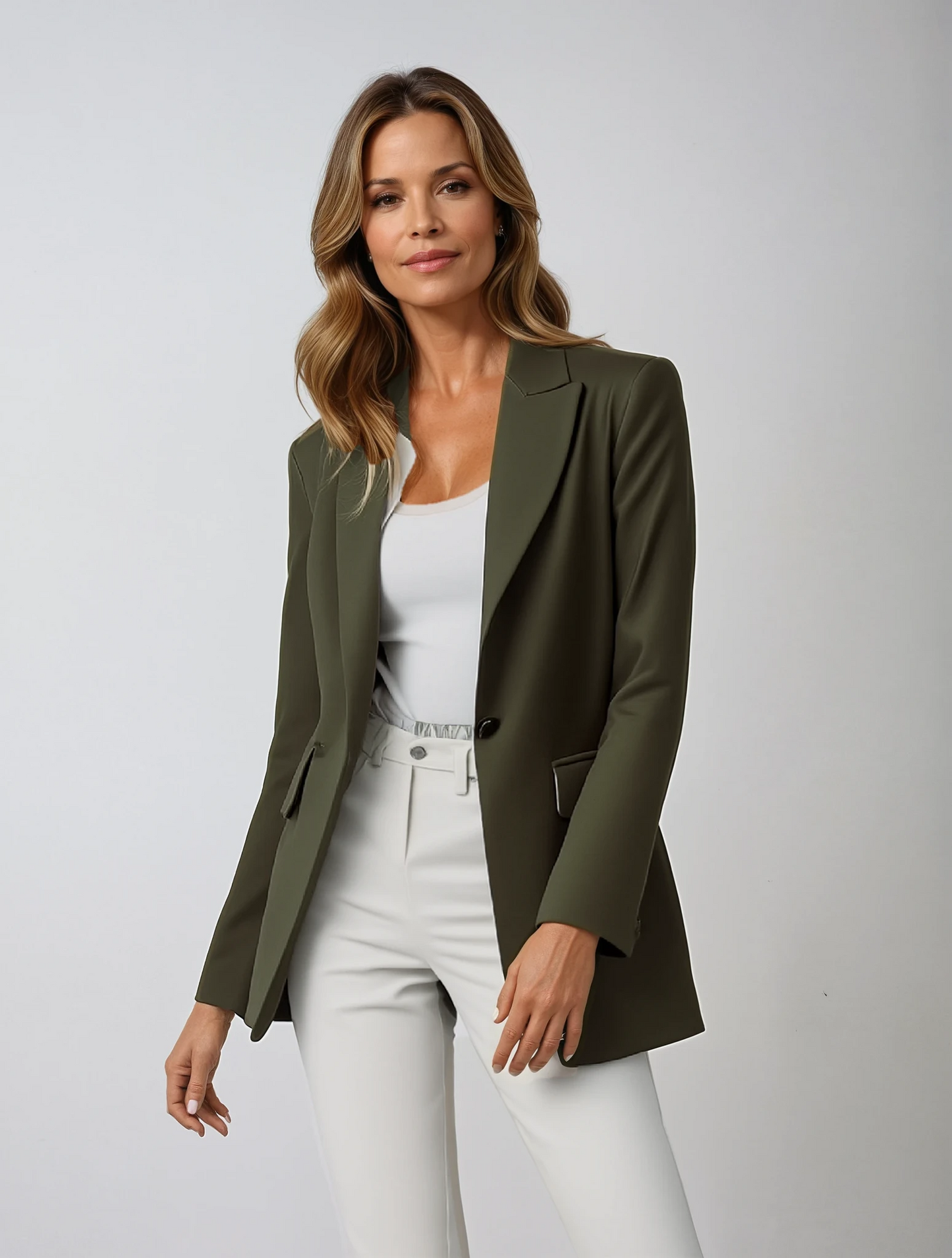 Women's Checked Blazer with Front Fastening