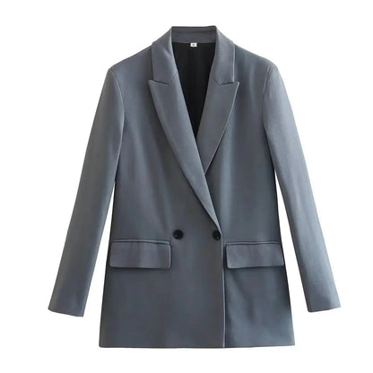Women's Checked Blazer with Front Fastening