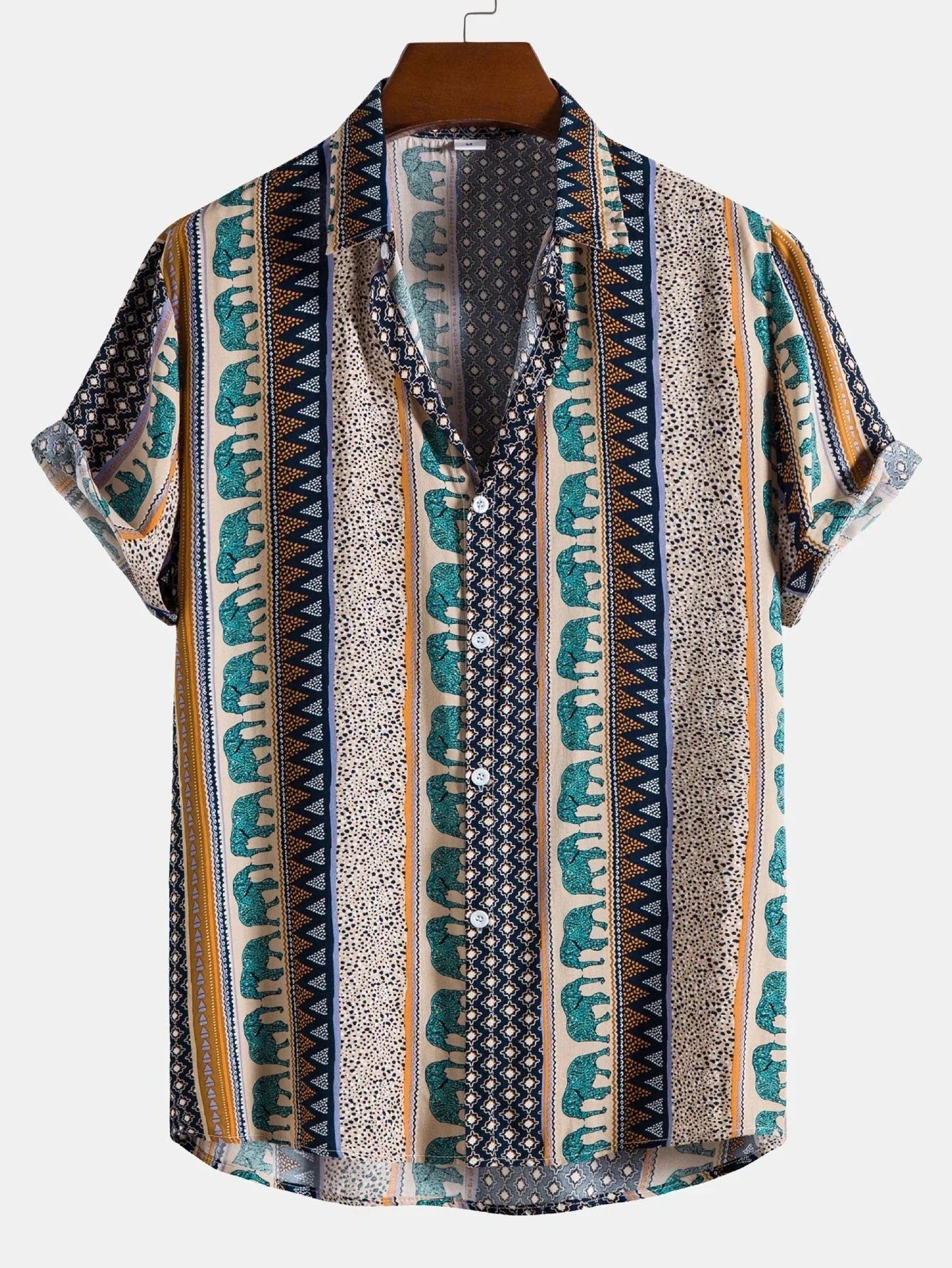 Men's Short Sleeve Shirt with Snap Buttons and Relaxed Fit for Transitional Weather