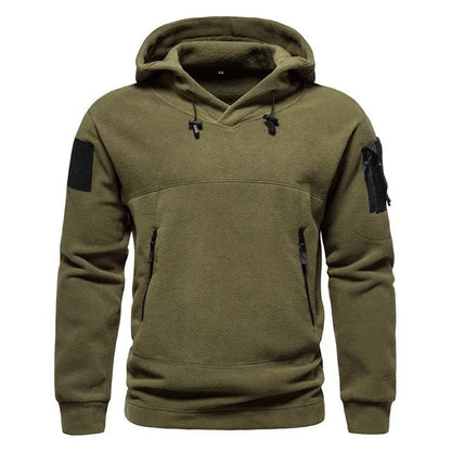 Men's Tactical Zip Hoodie with Multiple Pockets for Outdoor Use
