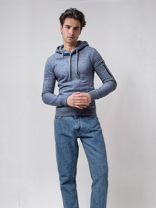 Men's Hoodie with Hood, Long Sleeves and Soft Interior for Autumn Wear
