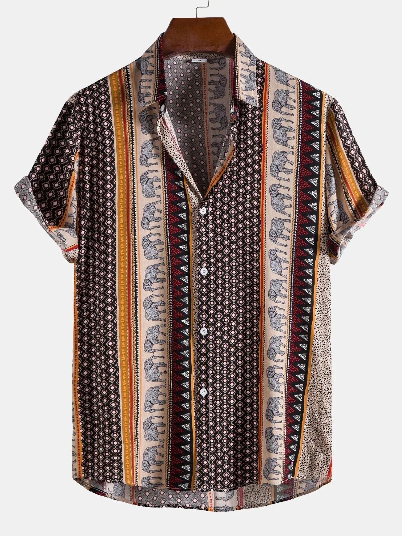 Men's Short Sleeve Shirt with Snap Buttons and Relaxed Fit for Transitional Weather