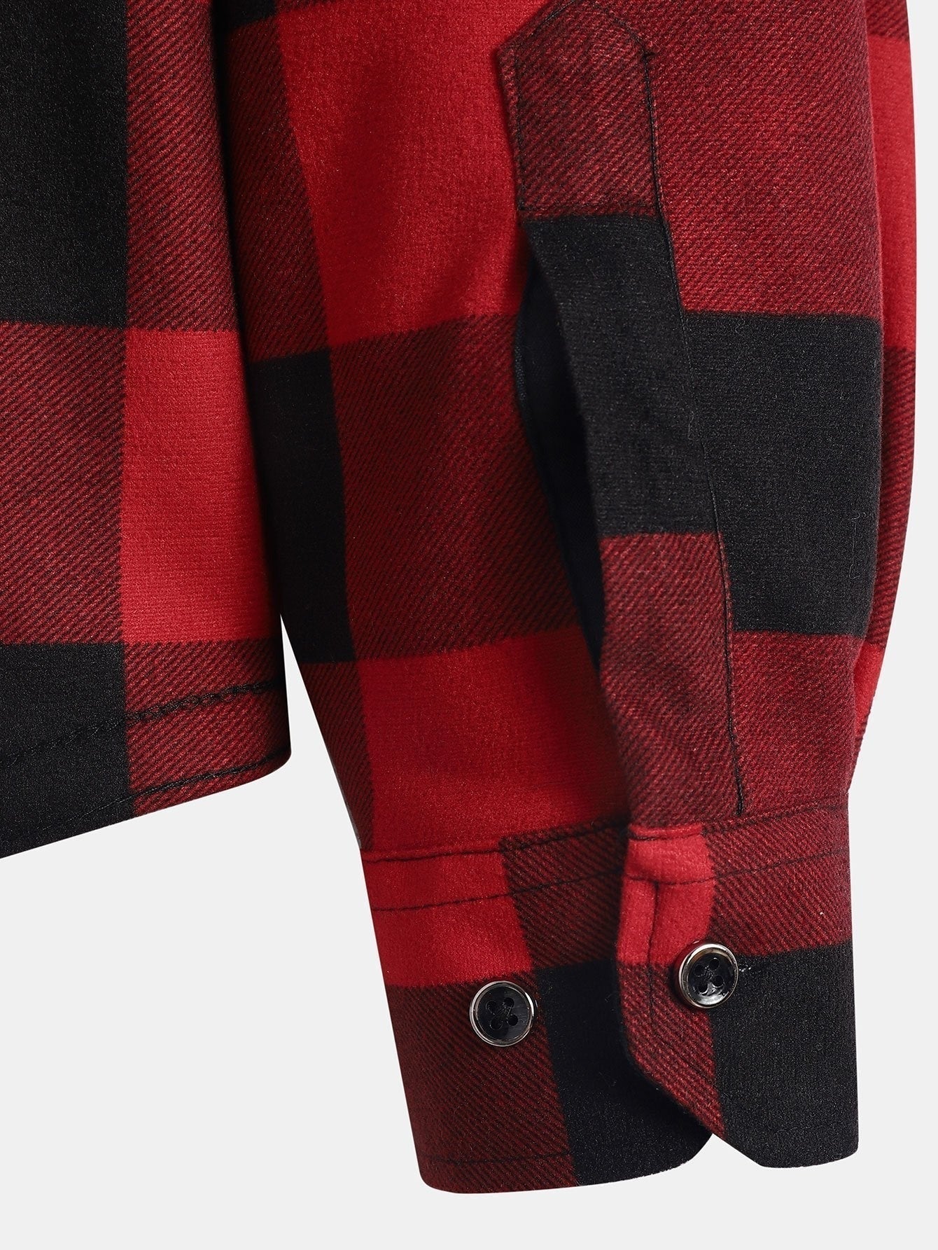 Men's Hooded Shirt with Fleece Lining, Long Sleeves and Button Closure for Autumn Use