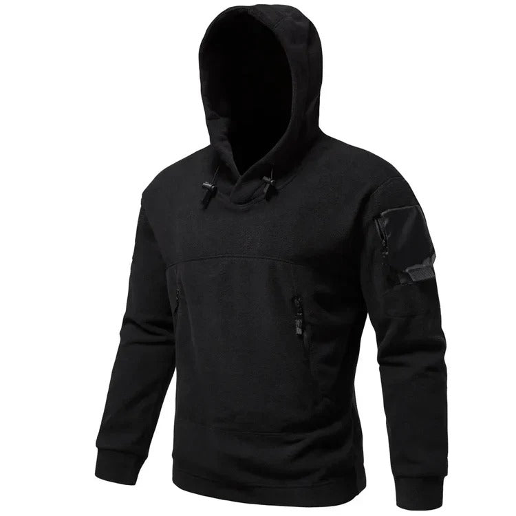 Men's Tactical Zip Hoodie with Multiple Pockets for Outdoor Use